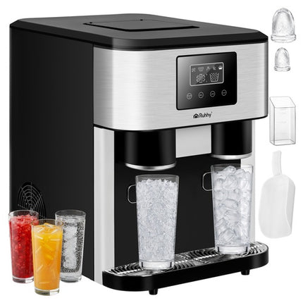 3-in-1 Ice Maker with Crusher & Water Dispenser, 15kg/Day