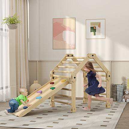 3-in-1 Indoor Climbing Frame with Slide and Ladder
