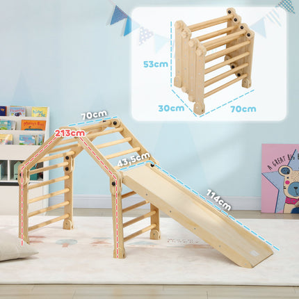 3-in-1 Indoor Climbing Frame with Slide and Ladder