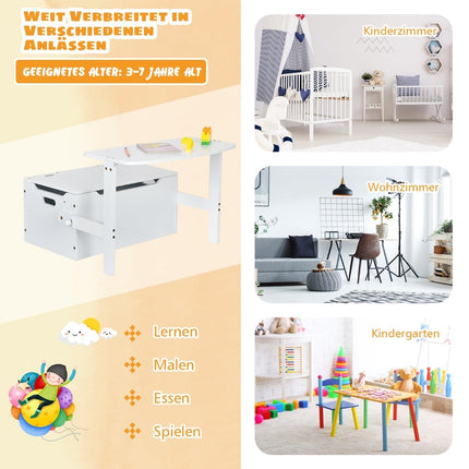 3-in-1 Kids Activity Table Set with Desk & Storage