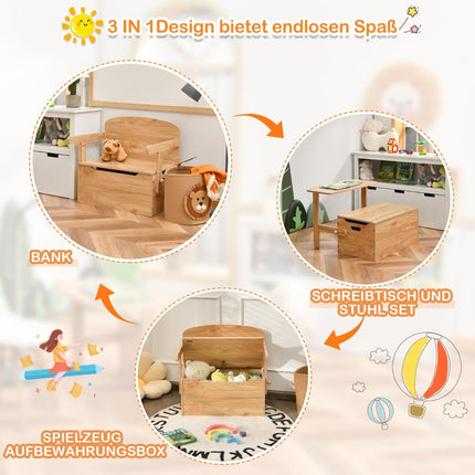 3-in-1 Kids Activity Table Set with Desk & Storage