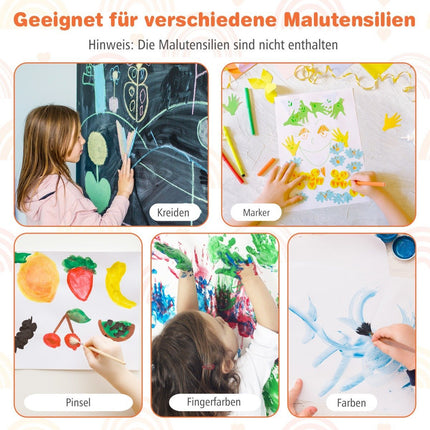 3-in-1 Kids Easel with Chalkboard, Whiteboard & Paper Roll