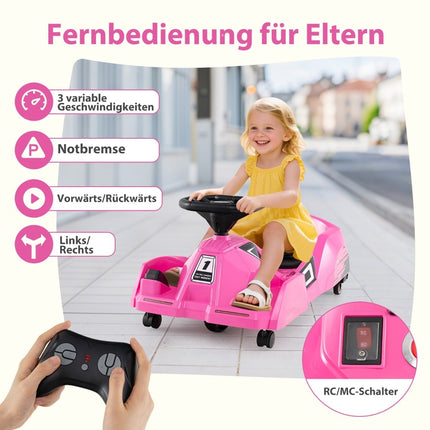 3-in-1 Kids Electric Go-Kart with Removable Mop, 12V