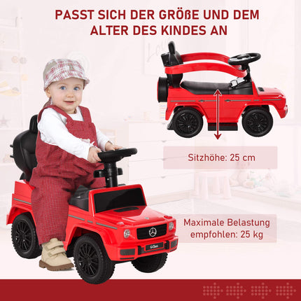 3-in-1 Kids Ride-On Car with Push Handle, Red, 18-36 Months