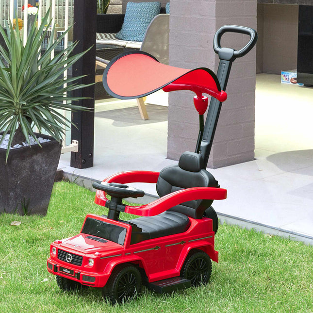 3-in-1 Kids Ride-On Car with Push Handle, Red, 18-36 Months