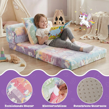 3-in-1 Kids Sofa Bed, Glow-in-the-Dark, Washable Cover