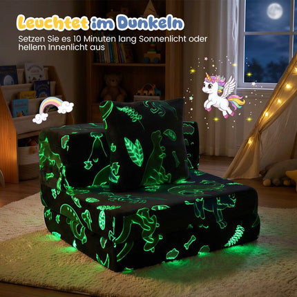 3-in-1 Kids Sofa, Glow-in-the-Dark, Washable Covers