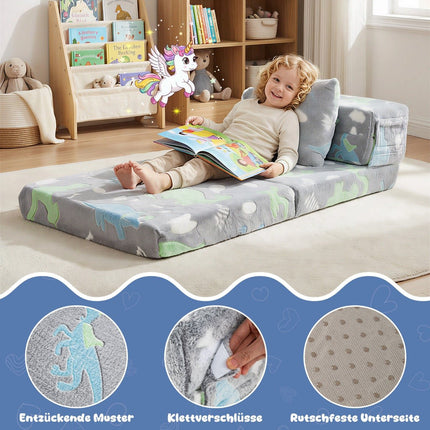 3-in-1 Kids Sofa, Glow-in-the-Dark, Washable Covers