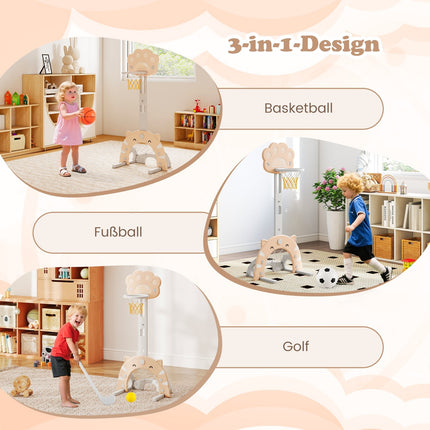 3-in-1 Kids Sports Center: Basketball, Soccer & Golf Set