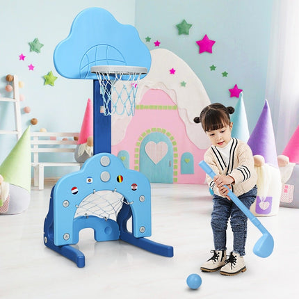 3-in-1 Kids Sports Set: Adjustable Basketball, Soccer, Golf