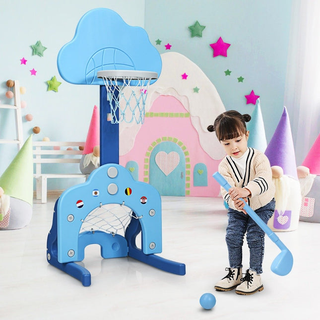 3-in-1 Kids Sports Set: Adjustable Basketball, Soccer, Golf