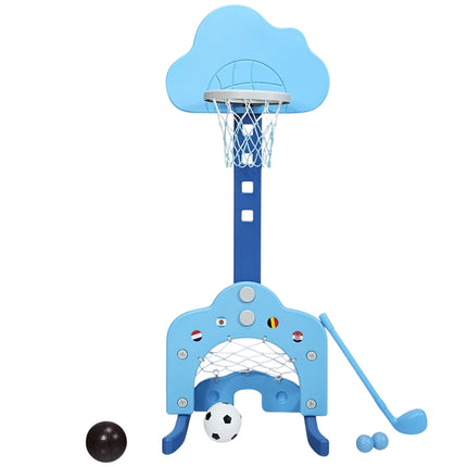 3-in-1 Kids Sports Set: Adjustable Basketball, Soccer, Golf