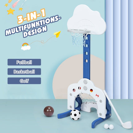 3-in-1 Kids Sports Set: Adjustable Basketball, Soccer, Golf