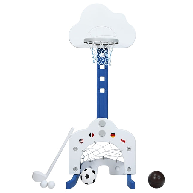 3-in-1 Kids Sports Set: Adjustable Basketball, Soccer, Golf