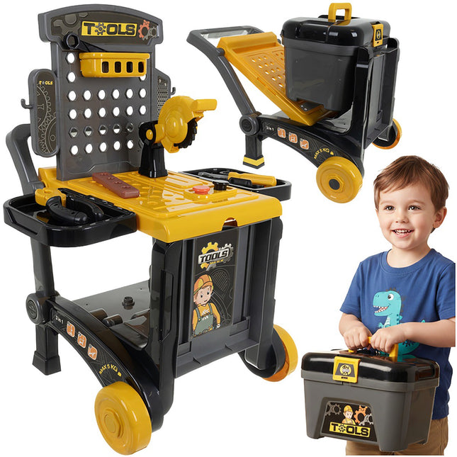 3-in-1 Kids Toy Workshop Set, 59-Piece Tool Kit