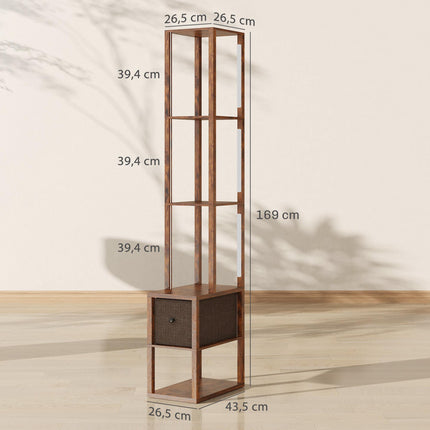 3-in-1 LED Floor Lamp with Shelves and Foot Switch
