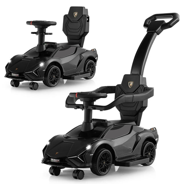 3-in-1 Lamborghini ride-on car push car with headlights &amp; Music &amp; Black storage space