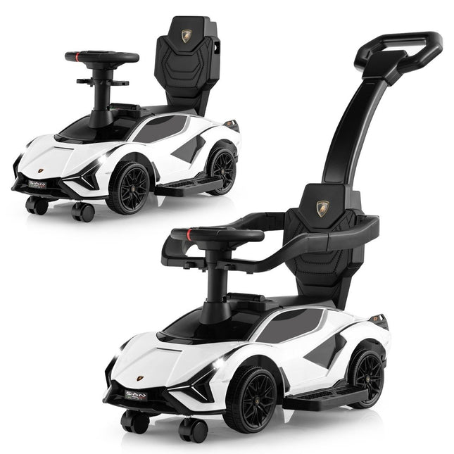 3-in-1 Lamborghini ride-on car push car with headlights &amp; Music &amp; White storage space