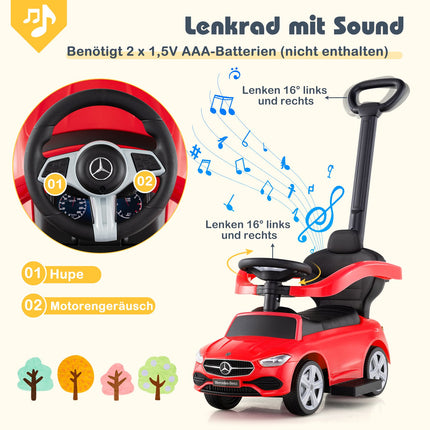 3-in-1 Mercedes-Benz Ride-On Car for Kids, Red, 18-36 Months