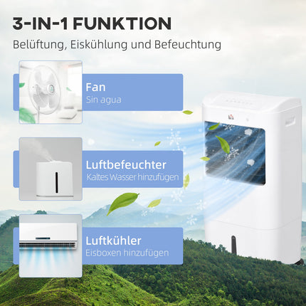 Portable 3-in-1 Air Conditioner, Humidifier, Cooler – 15L, Remote Control, Timer
