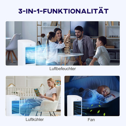 Mobile air conditioner and humidifier, 7L, remote control, 3 speeds