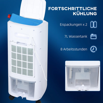 Mobile air conditioner and humidifier, 7L, remote control, 3 speeds