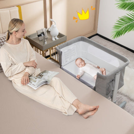 3-in-1 Portable Baby Crib with Adjustable Height & Mesh