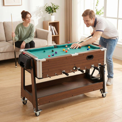 3-in-1 Rotating Game Table: Billiards, Air Hockey, Foosball