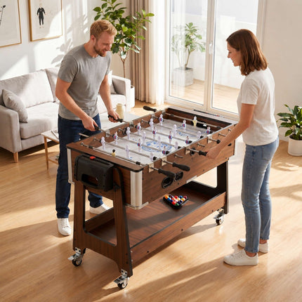 3-in-1 Rotating Game Table: Billiards, Air Hockey, Foosball