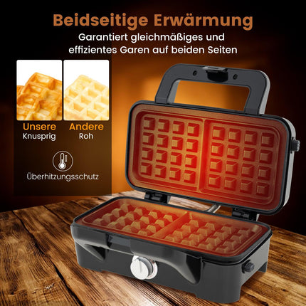 3-in-1 Sandwich Maker, Waffle & Panini Press, Non-Stick Plates