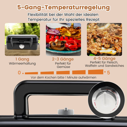 3-in-1 Sandwich Maker, Waffle & Panini Press, Non-Stick Plates