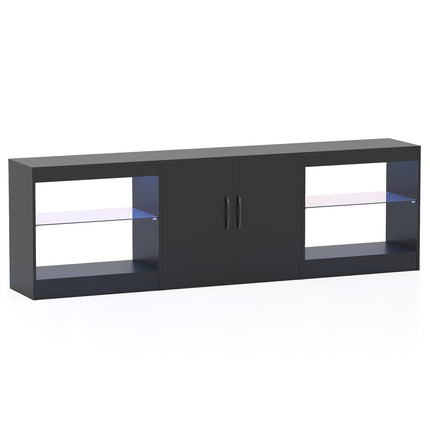 3-in-1 TV Stand with LED Lights for 85" TVs, Black