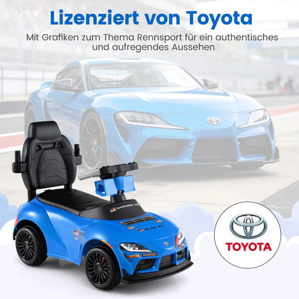 3-in-1 Toddler Ride-On Car with Push Handle, Blue