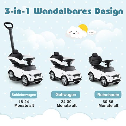 3-in-1 Toddler Ride-On Car with Removable Handle