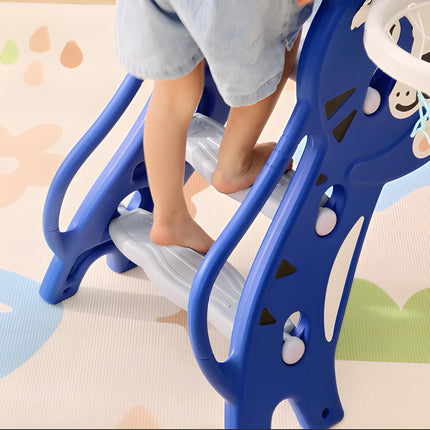 3-in-1 Toddler Slide with Climber & Hoop, Blue, 18-36 Months