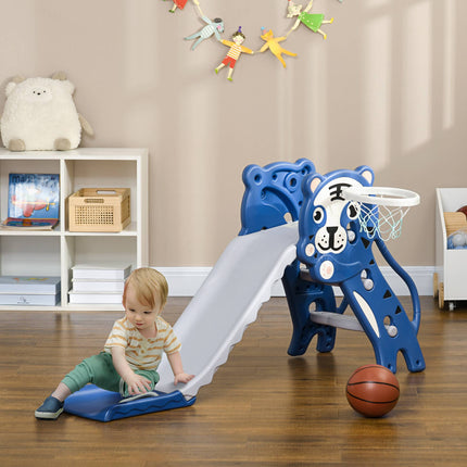 3-in-1 Toddler Slide with Climber & Hoop, Blue, 18-36 Months
