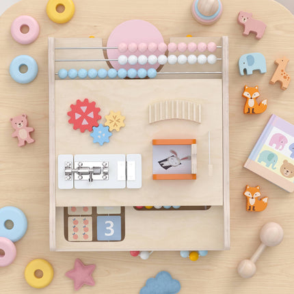 3-in-1 Wooden Baby Walker with Activity Board, Ages 1-3