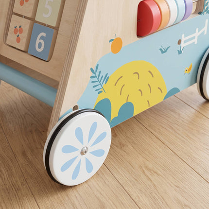 3-in-1 Wooden Baby Walker with Activity Board, Ages 1-3