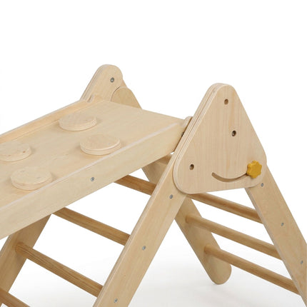 3-in-1 Wooden Climbing Frame with Slide and Arch