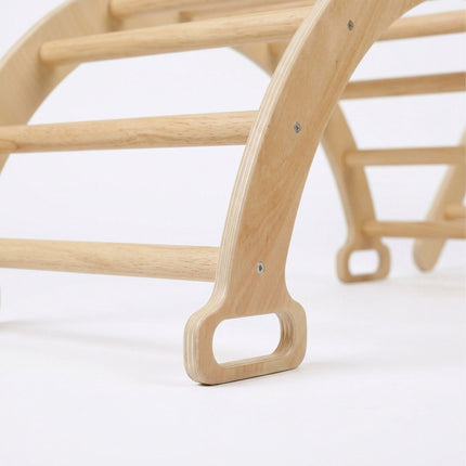 3-in-1 Wooden Climbing Frame with Slide and Arch