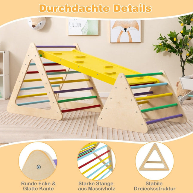 3 in 1 climbing toy set with climbing triangle & ladder & slide climbing frame colorful