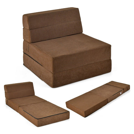 3 in 1 folding sofa bed with washable cover extra thick foam (15cm) brown