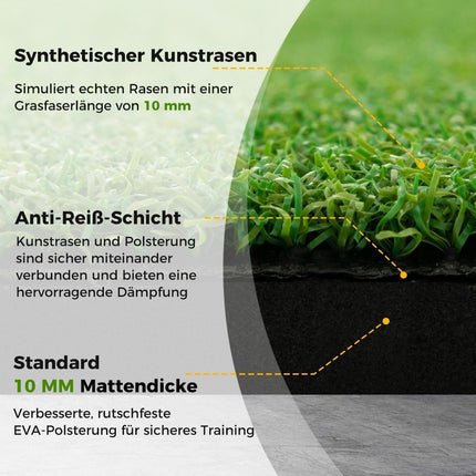 3-in-1 golf tee mat. High-quality hitting mat with artificial turf, 152 x 117 cm.