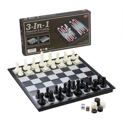 3-in-1 magnetic chess set