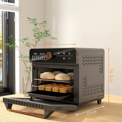 3-in-1 mini convection oven with timer, 20L capacity