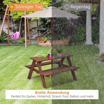 3-in-1 picnic table with removable parasol children's tables children's seating group
