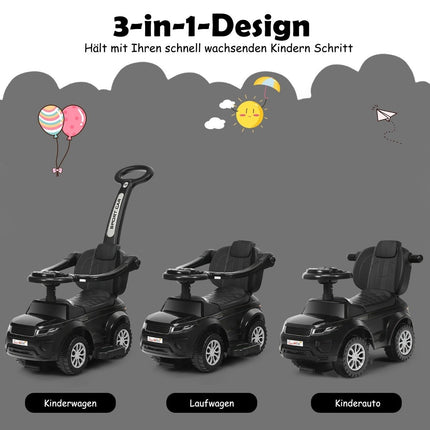 3 in 1 push car push car ride-on vehicle with removable push handle and protective bar black