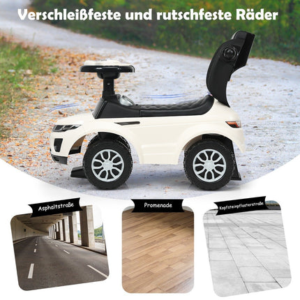 3 in 1 push car push car ride-on vehicle with removable push handle and protective bar white