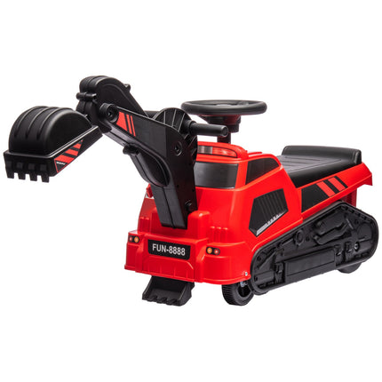 Traveling excavator with music, 25 kg capacity, red/black