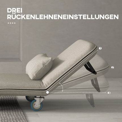 Folding sofa bed chair, 120 kg capacity, grey, adjustable backrest